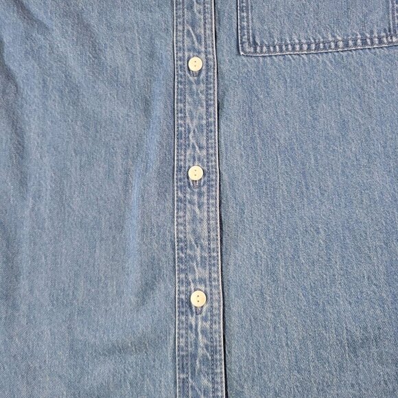 Madewell Women Casual Professional Cotton Denim Long-Sleeve Button-Up Shirt - Picture 3 of 10